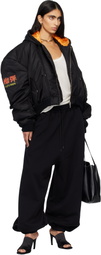 LU'U DAN Black Distorted MA1 Bomber Jacket