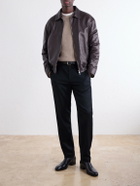 Canali - Straight-Leg Wool-Flannel Trousers - Black