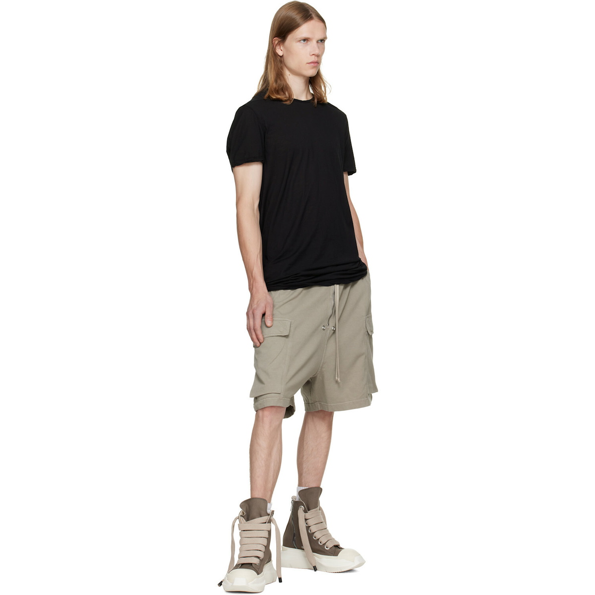 Rick Owens DRKSHDW Taupe Tower Cargobela Shorts