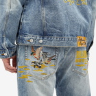 Billionaire Boys Club Men's Duck Embroidered Denim Jeans in Heavy Wash Blue