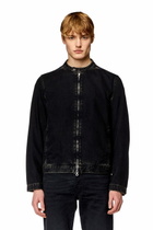 Diesel Moto jacket in clean-wash denim - Denim Jackets Mens in Black
