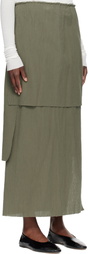 Lauren Manoogian Khaki Raw Layer Maxi Skirt