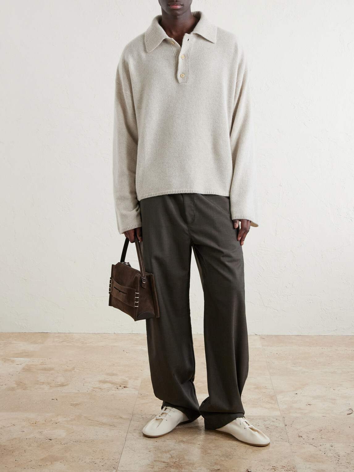 The Elder Statesman - Dume Rugby Cashmere Polo Sweater - Neutrals