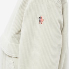 Moncler Grenoble Men's Jumbo Cord Popover Hooded Jacket in Beige