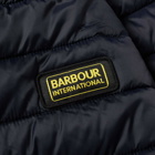 Barbour Men's International Ouston Hooded Quilt Jacket in Navy