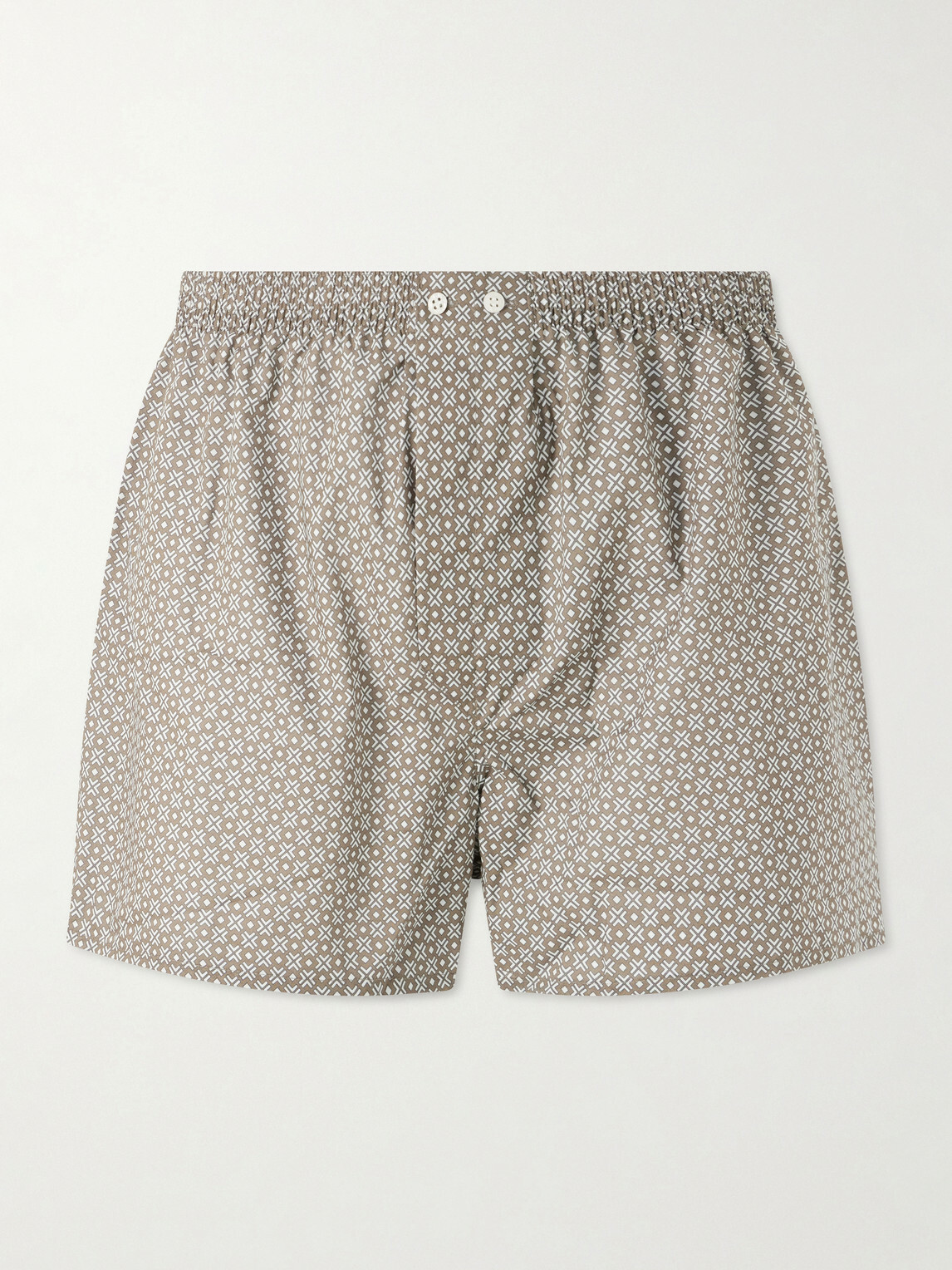 Derek Rose - Ledbury 96 Printed Cotton Boxer Shorts - Brown