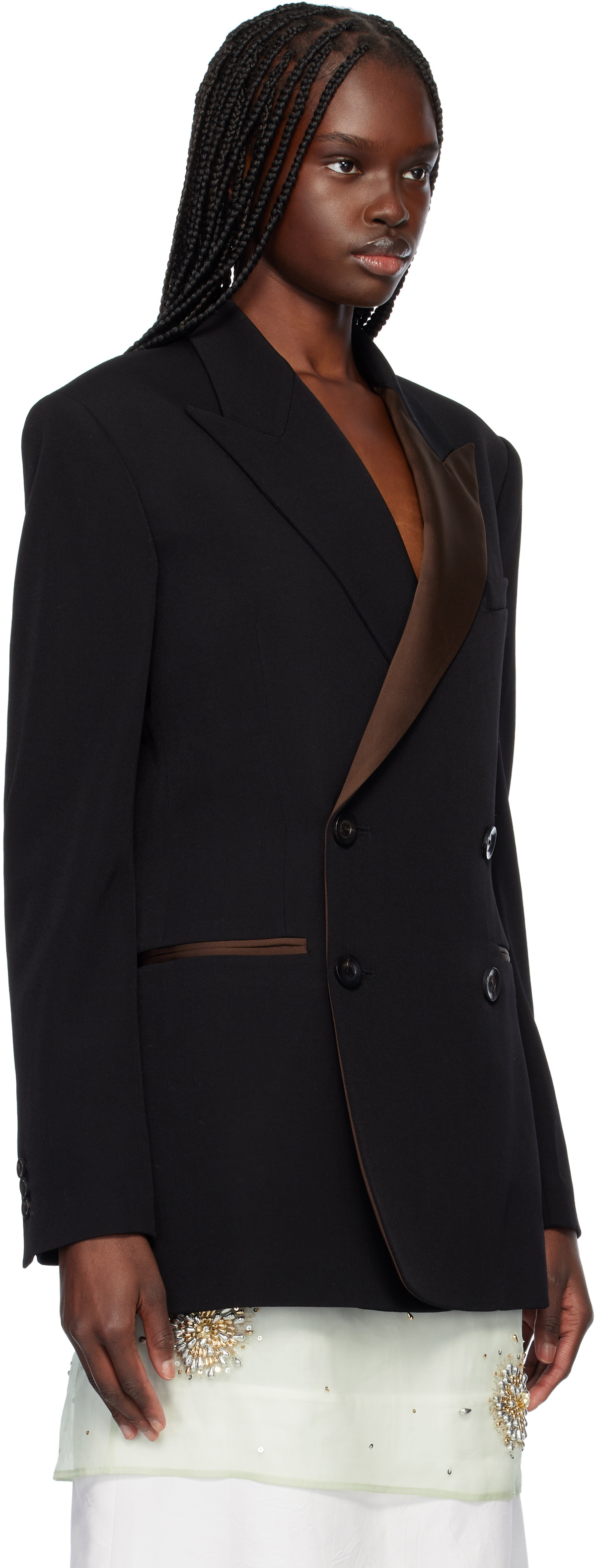 Wales Bonner Black Rise Tuxedo Blazer Wales Bonner