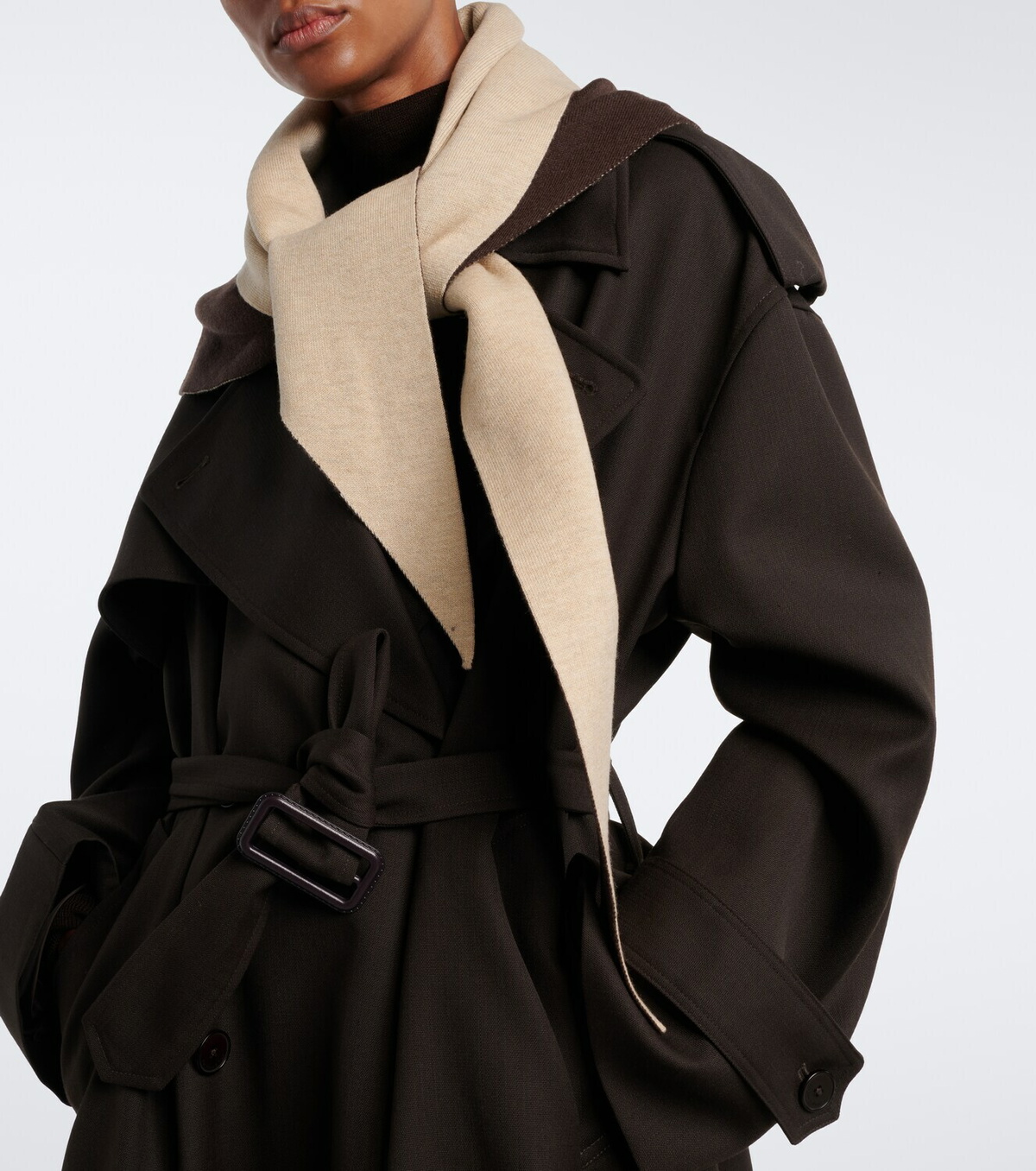 The Frankie Shop Nella reversible wool-blend scarf