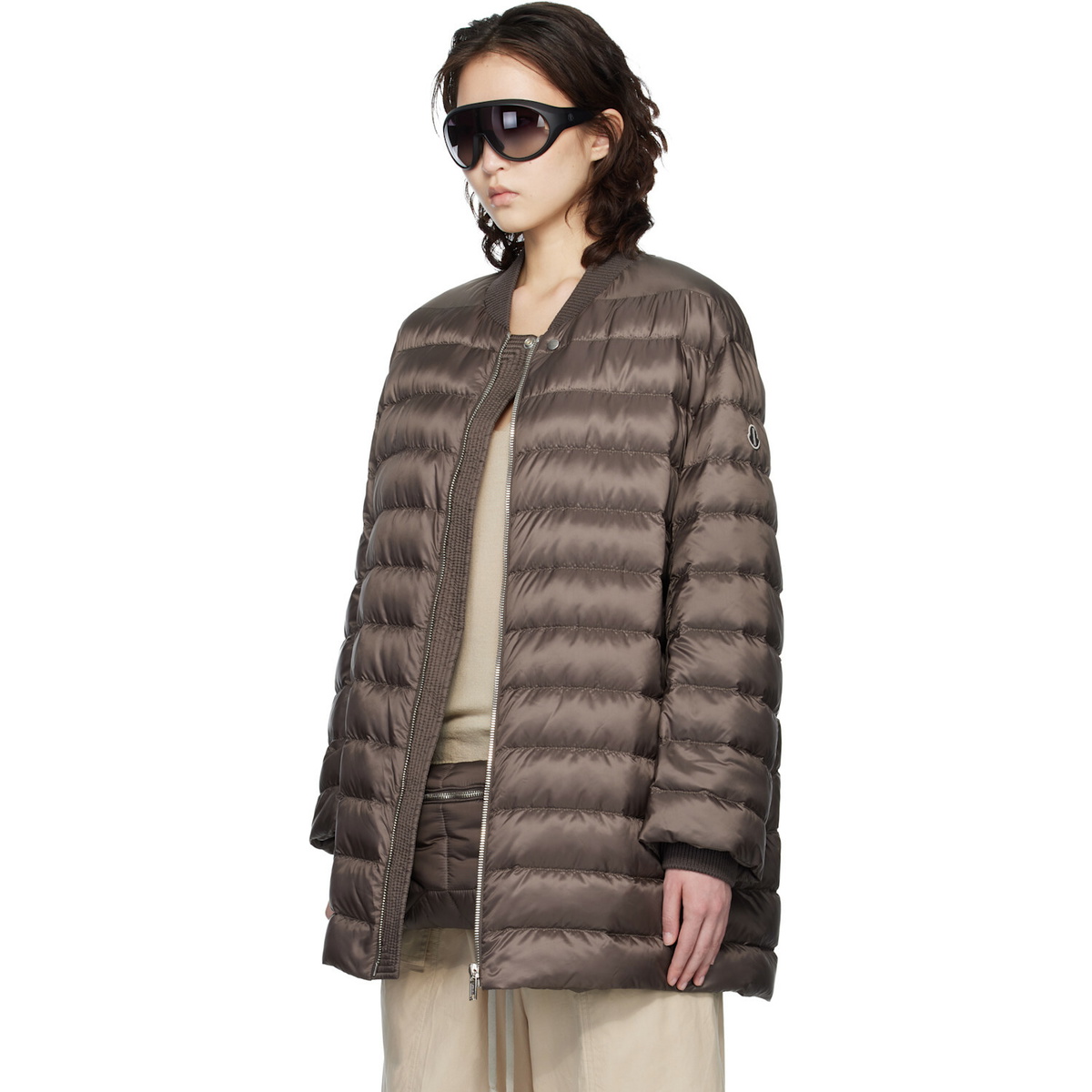 Rick Owens Moncler + Rick Owens Brown Flight Down Jacket