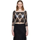 SHUSHU/TONG Black Cut-Out Neckline Top