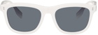 Burberry White Square Frame Foldable Sunglasses