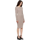 MM6 Maison Margiela Taupe Ribbed Midi Dress