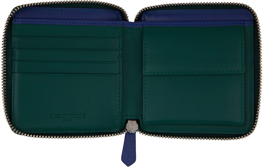 Maison Kitsuné Green Logo Square Wallet Maison Kitsune