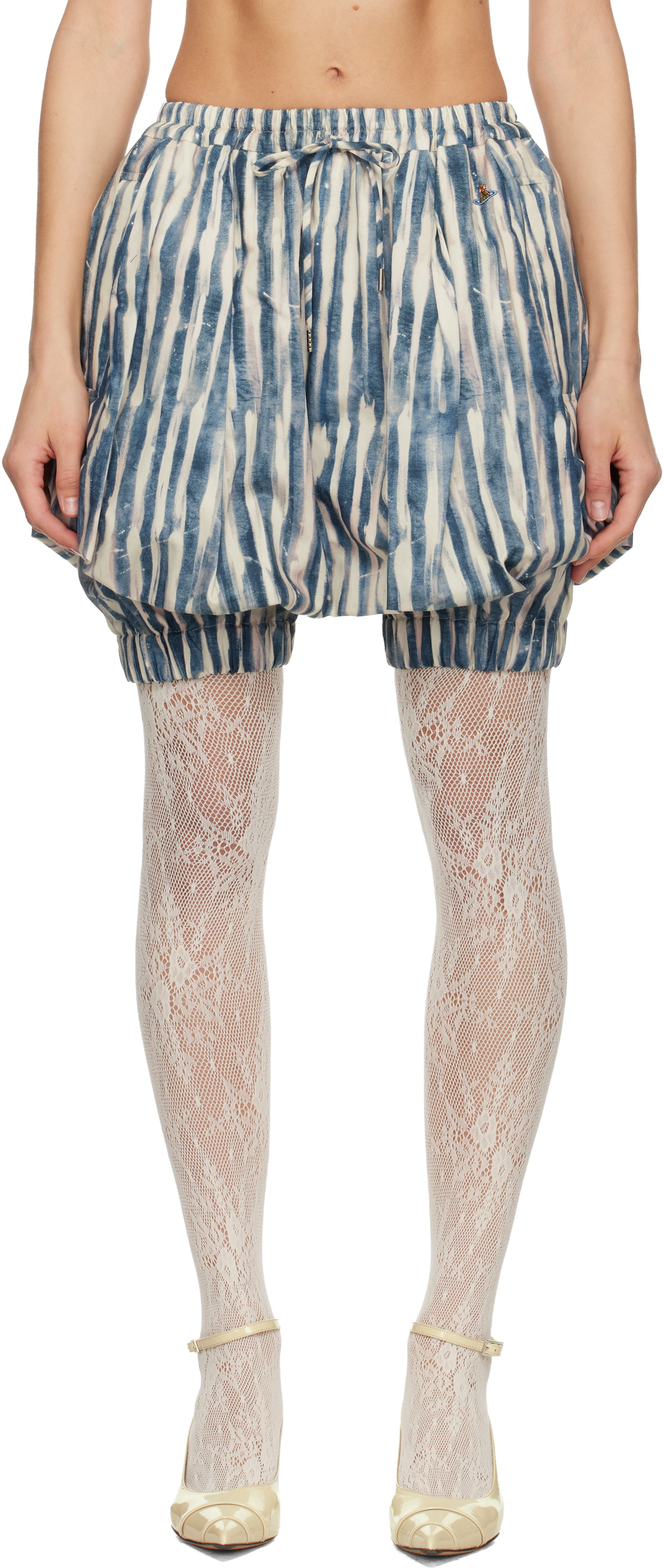 Vivienne Westwood Blue & Off-White Bloomers Shorts