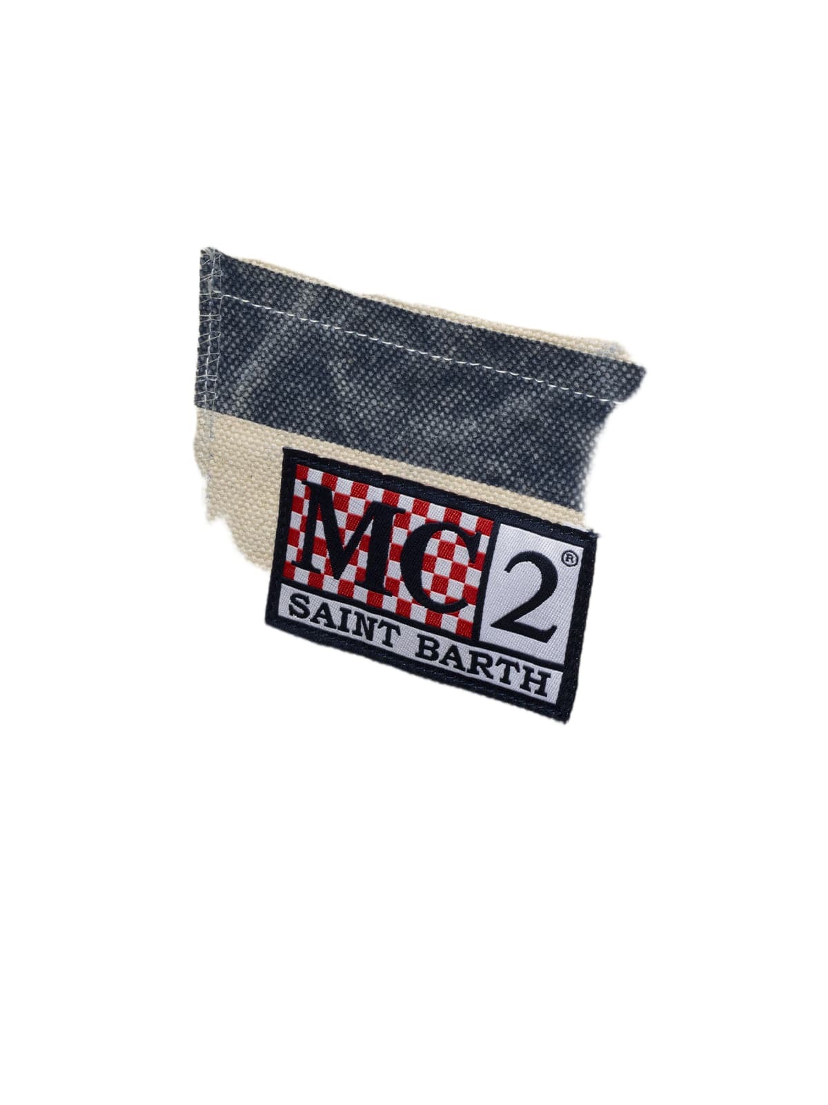 MC2 Saint Barth Blue Striped Cotton Canvas Vanity Tote Bag