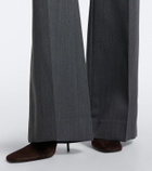 Victoria Beckham Alina herringbone virgin wool wide-leg pants