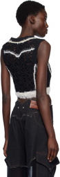Andersson Bell Black Western Lace-Up Knit Vest