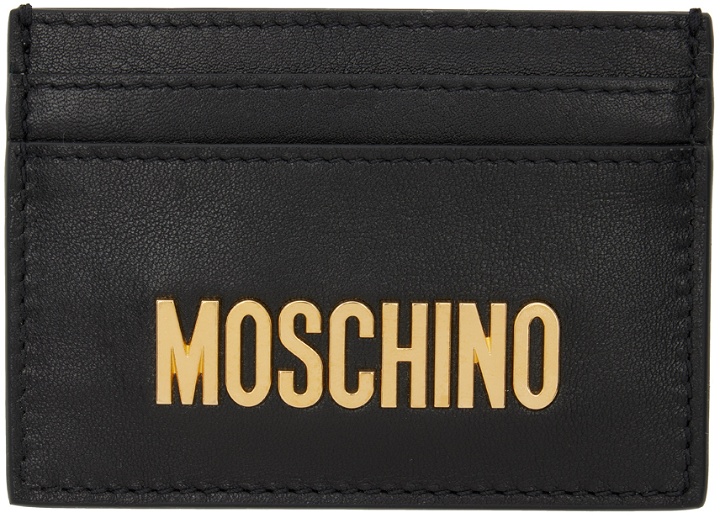 Photo: Moschino Black Logo Card Holder