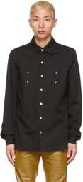 Rick Owens Black Twill Outershirt