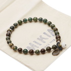 Mikia Men's 6mm Beaded Stone Bracelet in African Turquoise