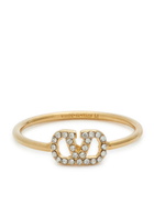 Valentino Garavani Crystal-embellished Vlogo Ring Gold