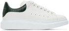 Alexander McQueen White & Green Croc Oversized Sneakers