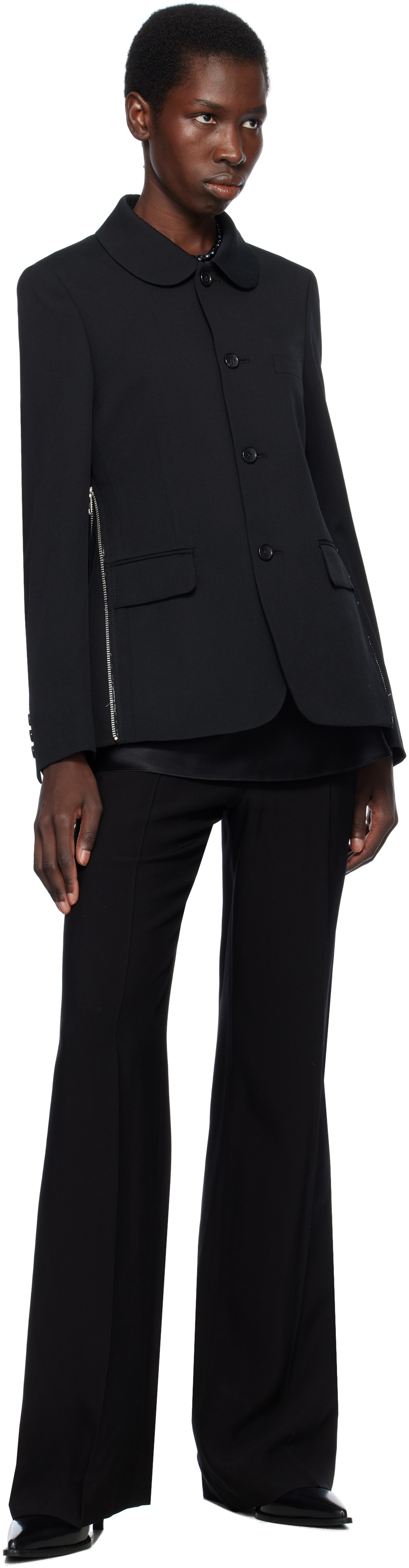 Black Comme des Garçons Black Wool Gabardine Blazer