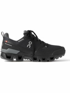 ON - Cloudwander Waterproof Rubber-Trimmed Mesh Running Sneakers - Black