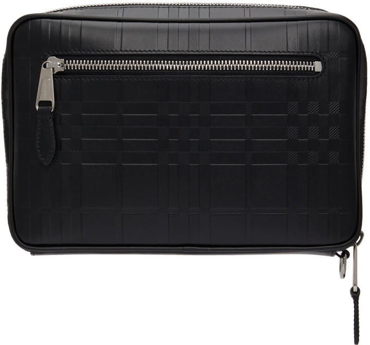 Photo: Burberry Black Embossed Check Zip Pouch