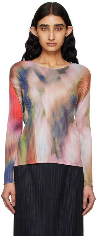 Photo: PLEATS PLEASE ISSEY MIYAKE Multicolor Turnip & Spinach Long Sleeve T-Shirt