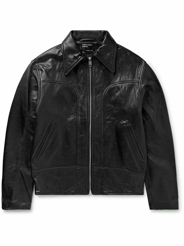 Photo: Enfants Riches Déprimés - Television Panelled Leather Jacket - Black