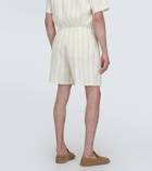 Commas Striped linen-blend shorts