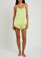 Simone PÉRÈLE Satin Secrets Lace-trim Satin Pyjama Shorts Yellow