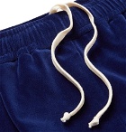 Gucci - Grosgrain-Trimmed Velour Shorts - Men - Blue