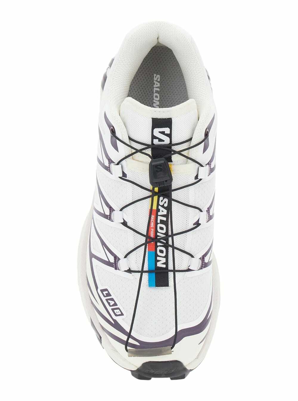 Salomon xt-6 White Low Top Sneakers With Front Lace-up Closure And Mxi Logo Lettering In Fabric Unisex