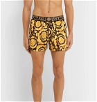 Versace - Slim-Fit Printed Stretch-Cotton Boxer Shorts - Yellow