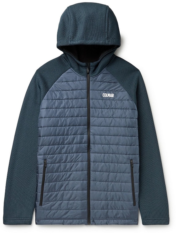 Photo: Colmar - Slim-Fit Quilted Ripstop and Ribbed-Knit Hooded Jacket - Blue