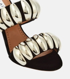 Alaïa Tribale embellished suede mules