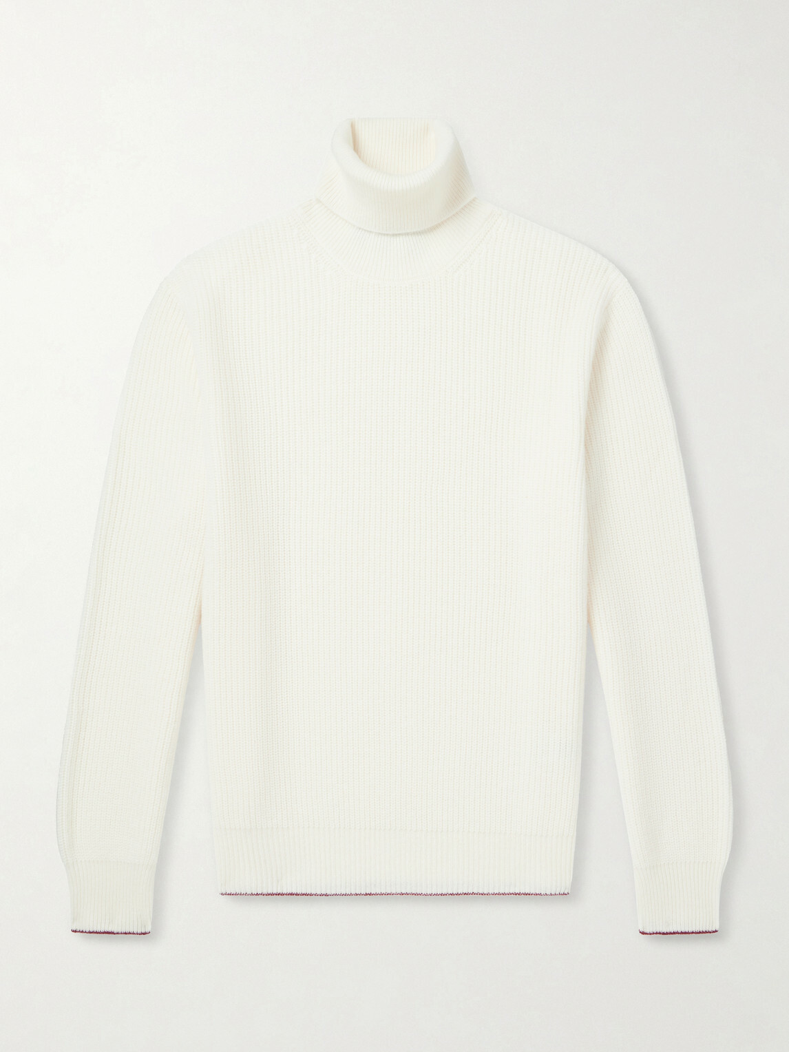 Canali - Wool and Cashmere-Blend Rollneck Sweater - White
