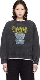 GANNI Gray Vintage Wash Sweatshirt