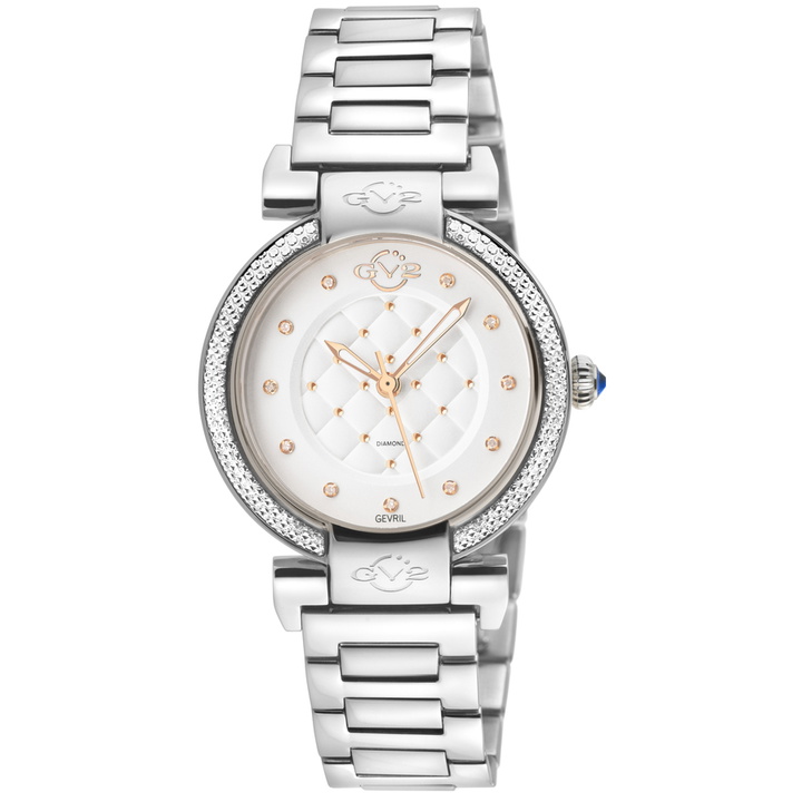 Photo: GV2 by Gevril Berletta Quartz Diamond White Dial Ladies Watch 1540B