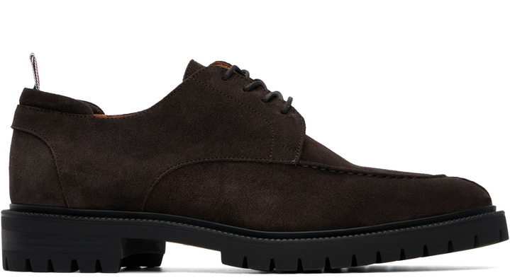 Photo: Thom Browne Brown Calf Suede Commando Sole Derbys