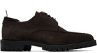 Thom Browne Brown Calf Suede Commando Sole Derbys
