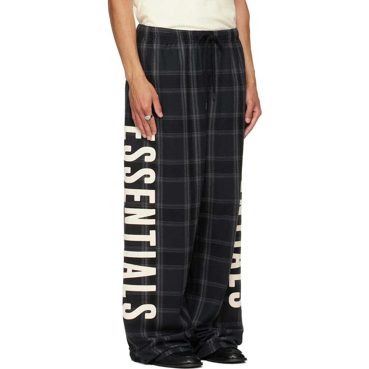 Fear of God ESSENTIALS Black & Gray Flannel Lounge Pants