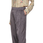 Haider Ackermann Grey Elasticated Floral Trousers