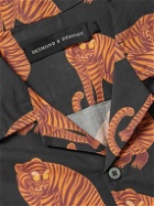 Desmond & Dempsey - Printed Cotton Pyjama Set - Black