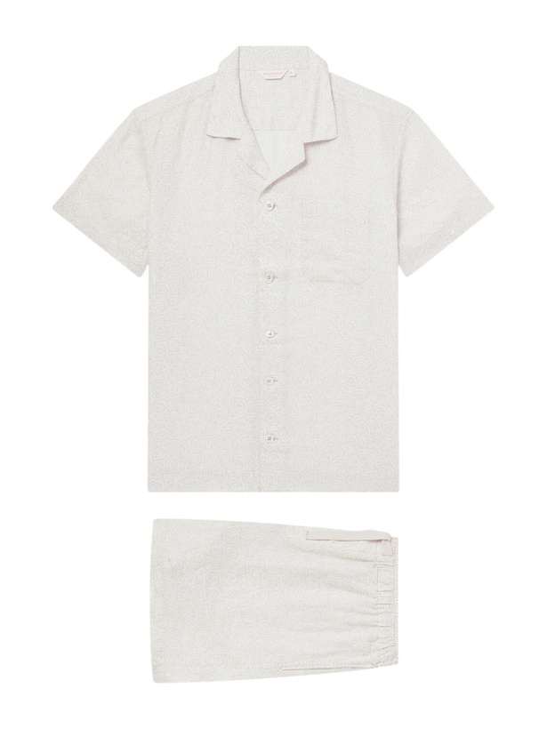 Photo: Derek Rose - Milan 31 Floral-Print Linen Pyjama Set - Neutrals
