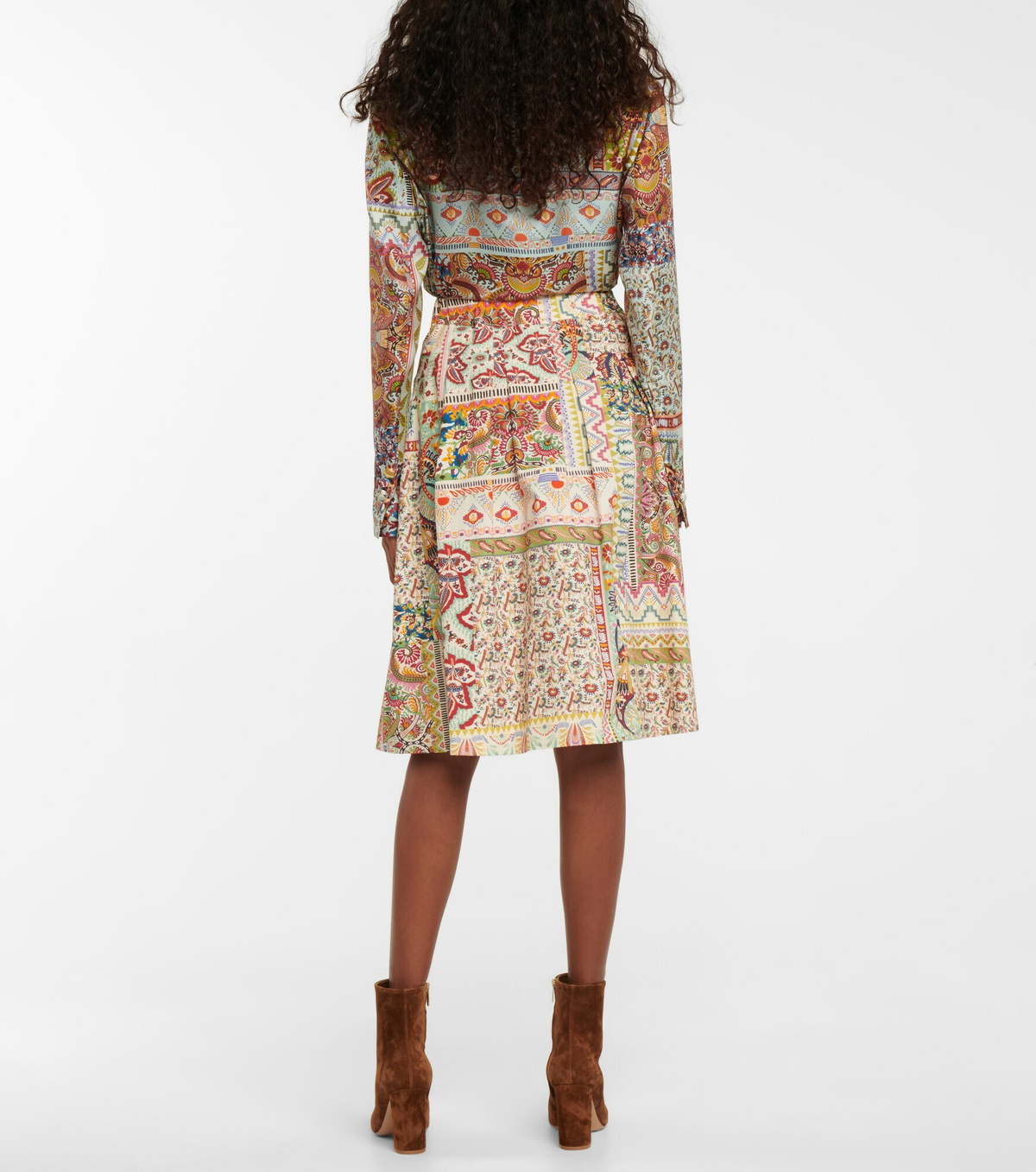 Etro Abstract-Pattern Patchwork Midi Coat main image 1