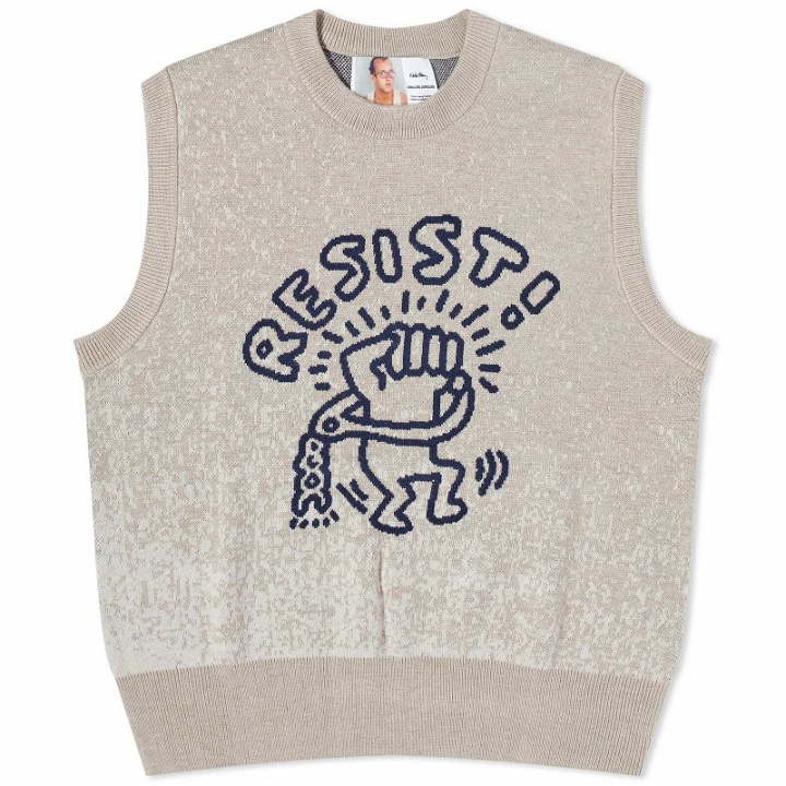 Photo: Jungles Jungles x Keith Haring Resist Knitted Vest in Grey