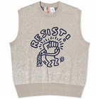 Jungles Jungles x Keith Haring Resist Knitted Vest in Grey